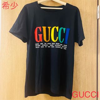 希少　GUCCI グッチ　tシャツ　オーバーサイズ　ロゴT ブラック　黒