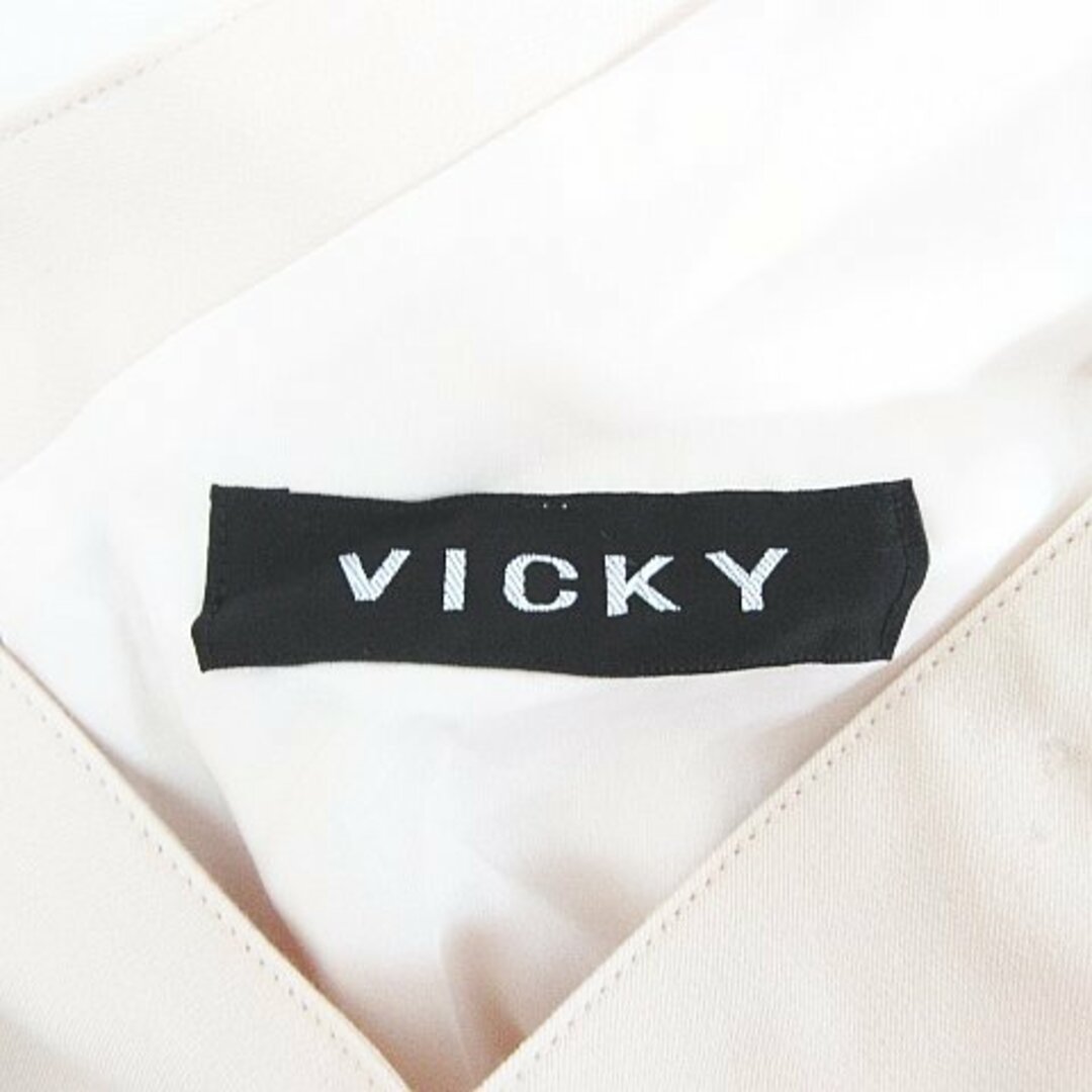 VICKY(ビッキー)のVICKY ワンピース 膝下 フレンチスリーブ タイト ウール 無地 2 レディースのワンピース(ひざ丈ワンピース)の商品写真