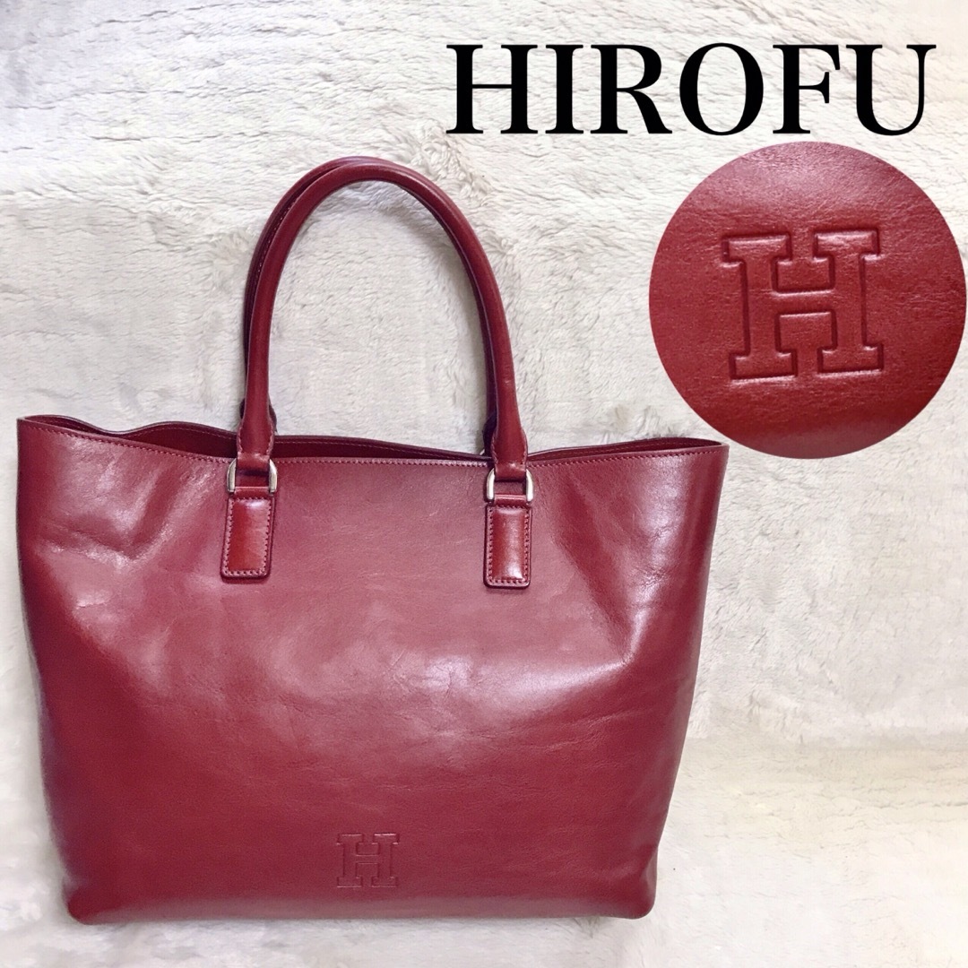 【美品】HIROFU ヒロフ　赤　レッド　トートバッグ
