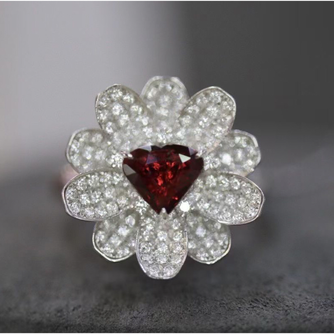 天然ルビー ダイヤ リング ペンダントトップ2Way1.02ct k18 f - リング