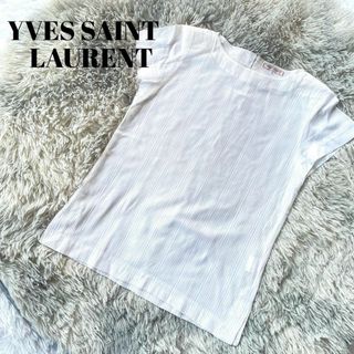 イヴサンローラン(Yves Saint Laurent)のYVES SAINT LAURENT　YSL Tシャツ　S ホワイト　白　フレア(Tシャツ(半袖/袖なし))