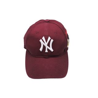 グッチ(Gucci)のGUCCI グッチ NY YANKEES ニューヨークヤンキース キャップ 538565 ベースボールキャップバタフライ ワインレッド 良品 中古 54229(キャップ)