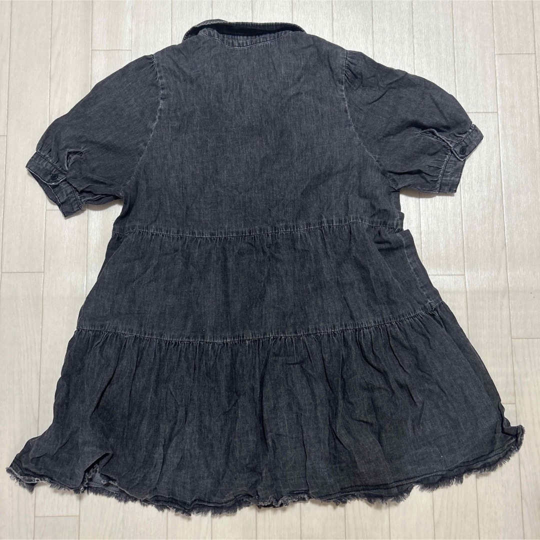 デニムチュニック　デニムワンピース　シャツ　小学生　襟　上着 キッズ/ベビー/マタニティのキッズ服女の子用(90cm~)(ワンピース)の商品写真