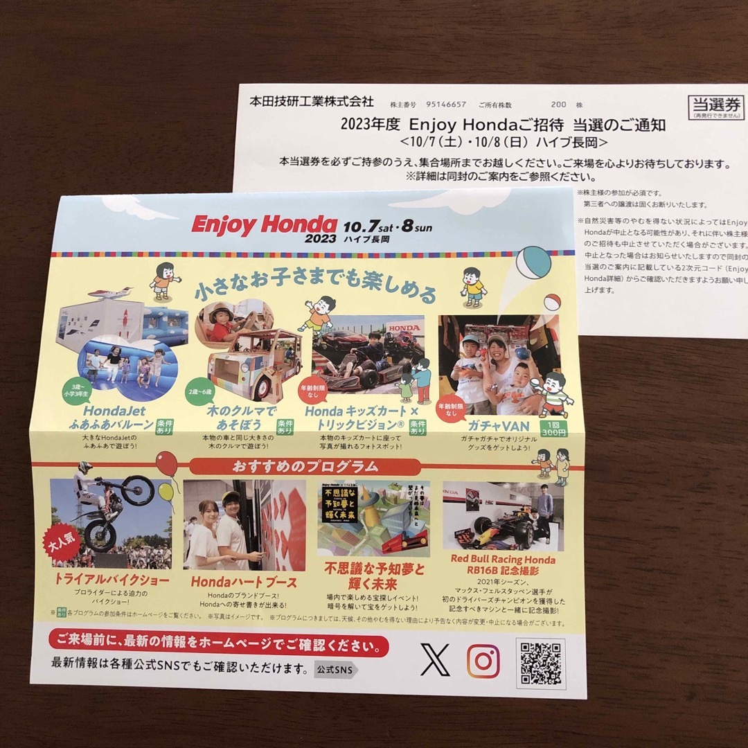 Enjoy Honda 2023招待券 ハイブ長岡の通販 by しいたん's shop|ラクマ