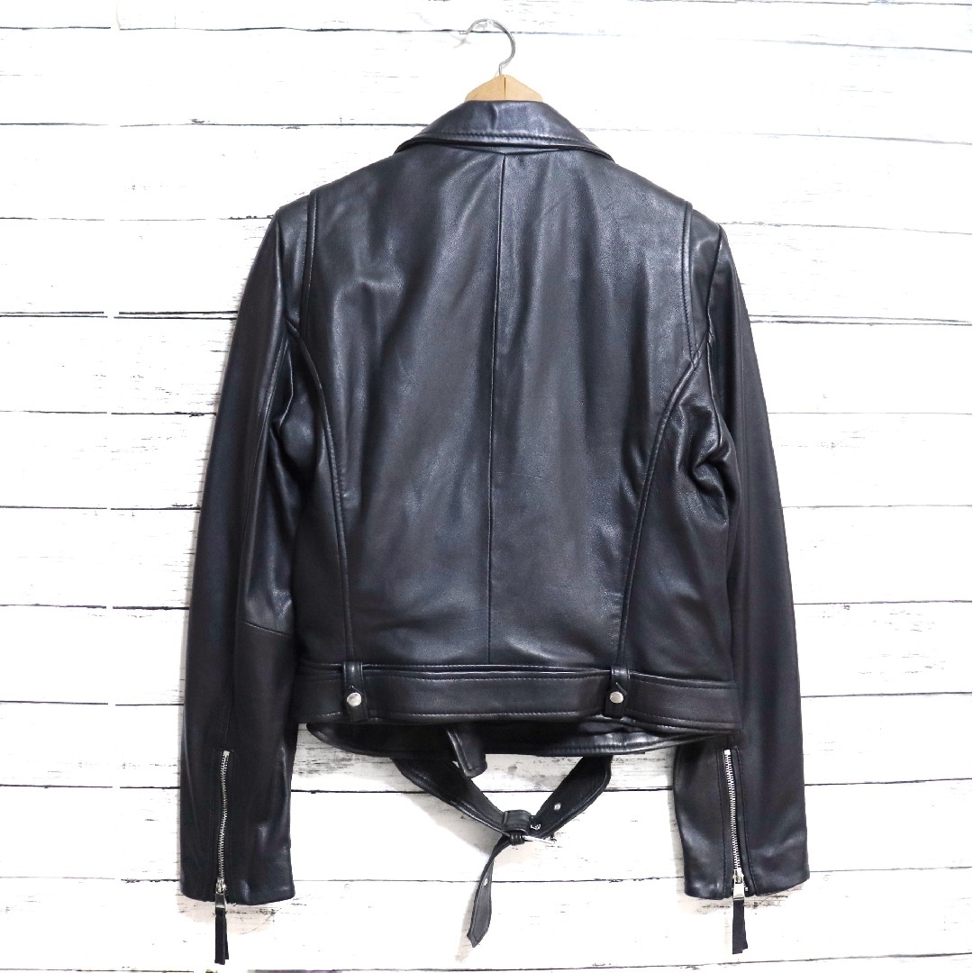 ZARA ザラ 羊皮革 ダブル ライダースジャケット レザージャケット XL