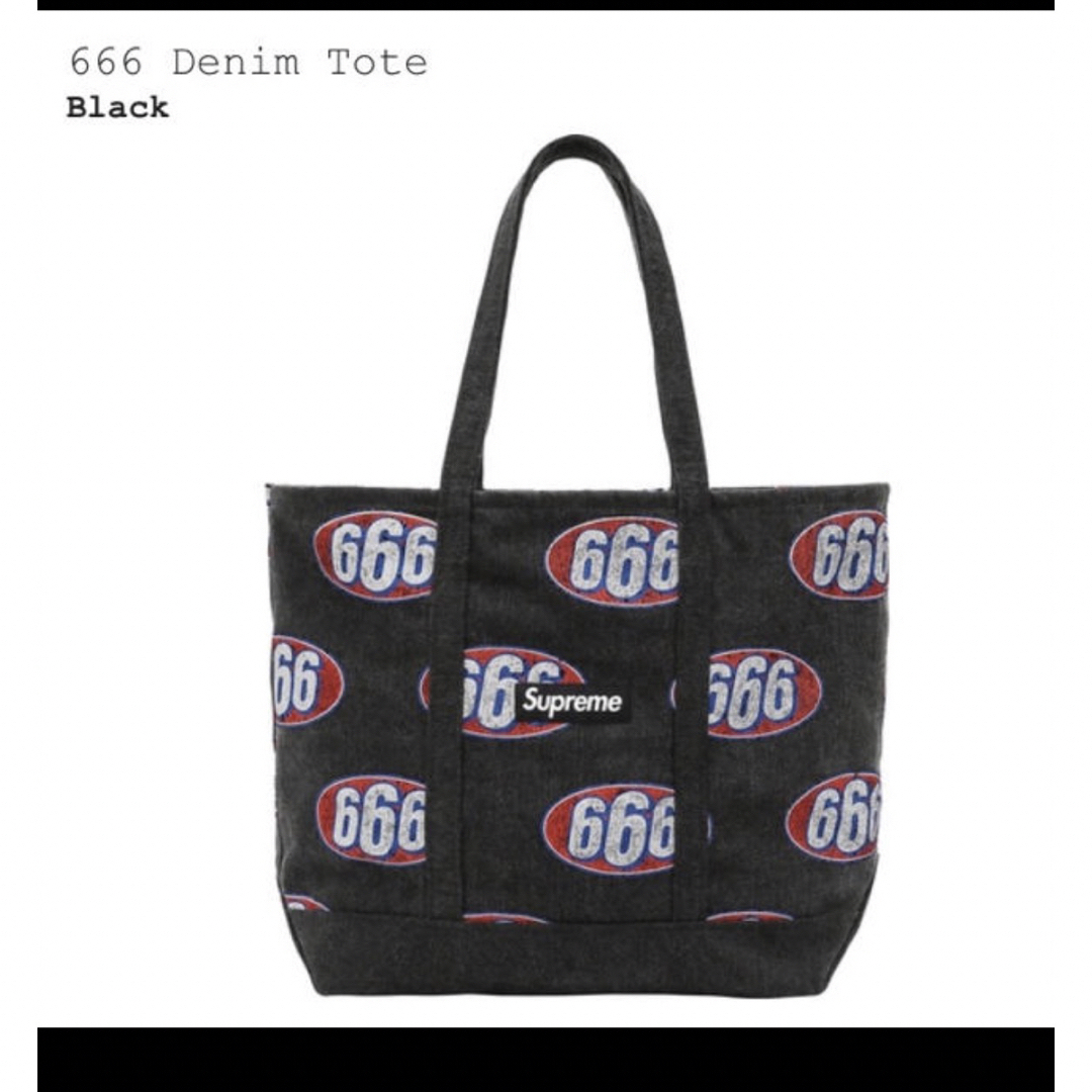 Supreme 17ss black denim tote 666