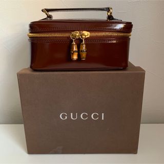 グッチ(Gucci)のGucci グッチ ヴィンテージ バンブー レザー バニティ 化粧収納バッグ(その他)