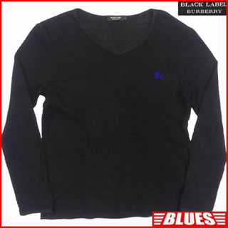 バーバリーブラックレーベル(BURBERRY BLACK LABEL)の廃盤 バーバリーブラックレーベル Tシャツ M メンズ ワッフル 黒TY2558(Tシャツ/カットソー(七分/長袖))