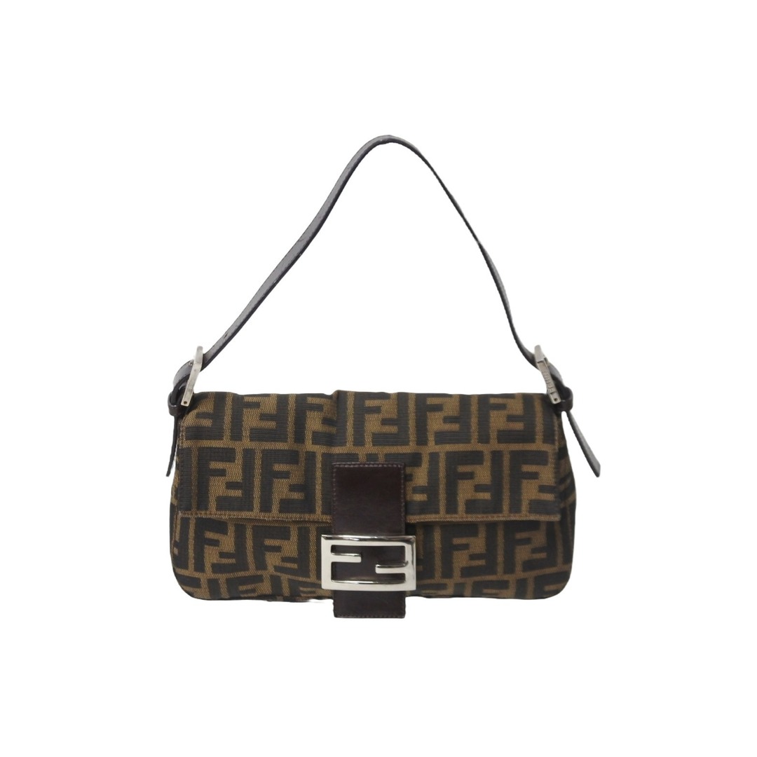 【美品】　フェンディ　FENDI トート　ハンドバッグ　ＦＦシルバー　コットン