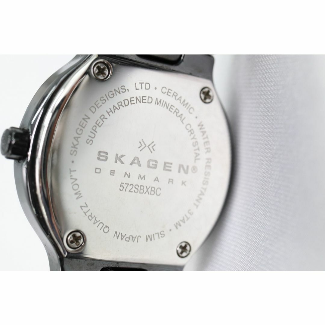 【W82-45】動作品 電池交換済 SKAGEN スカーゲン セラミック 腕時計