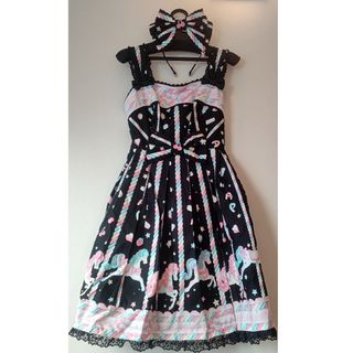 新品 Angelic Pretty Sugary Carnival 黒ジャンスカ