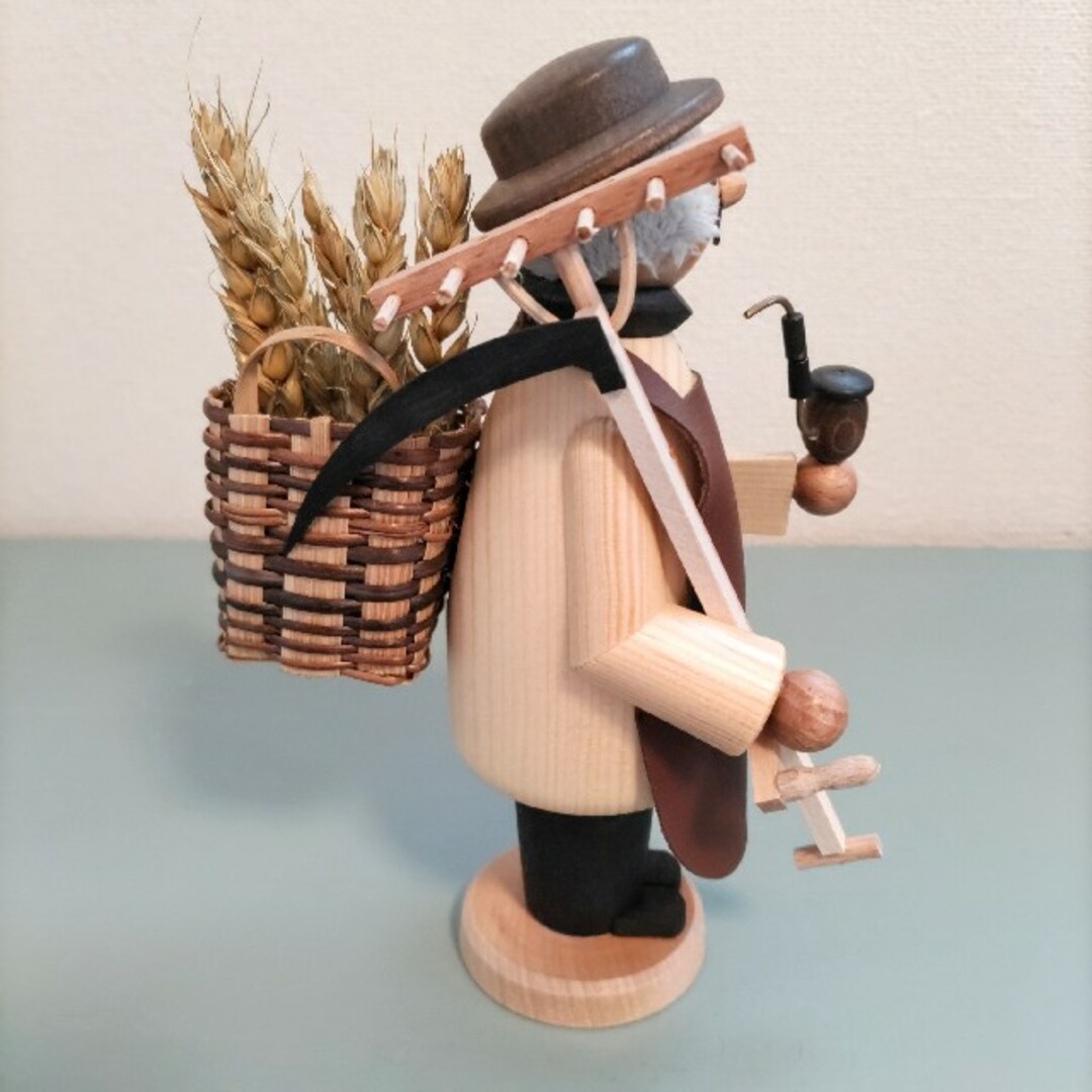 ドイツ 煙出し人形 農夫 木工品 伝統工芸品 ドイツ雑貨 木製インテリア-