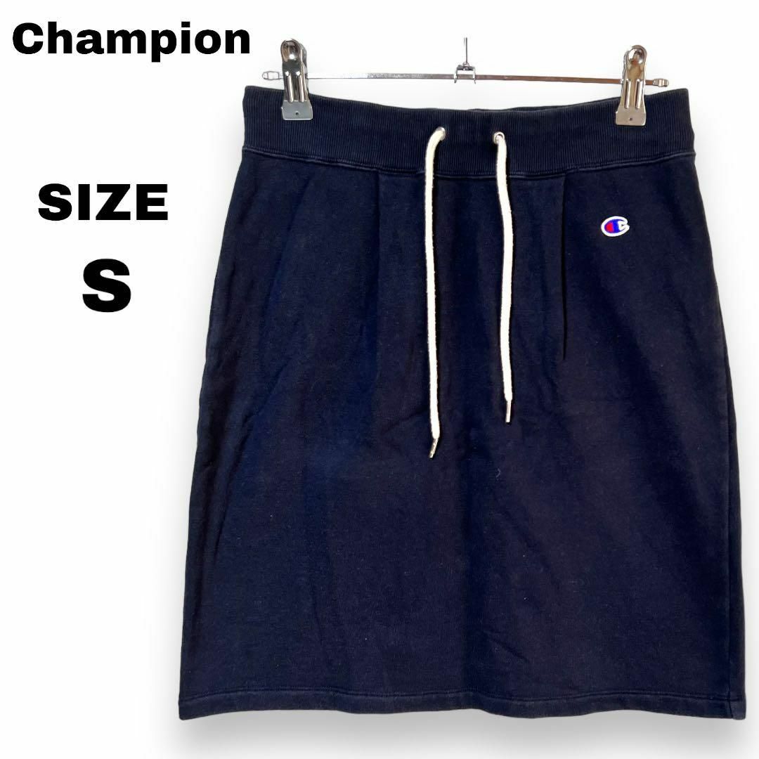 Champion(チャンピオン)のChampion チャンピオン 美品 膝丈スカート ネイビー S ブランドロゴ レディースのスカート(ひざ丈スカート)の商品写真