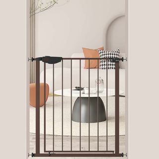 Seogva ベビーゲート 三重ロック 高さ78cm ベビーゲートブラウン つっ