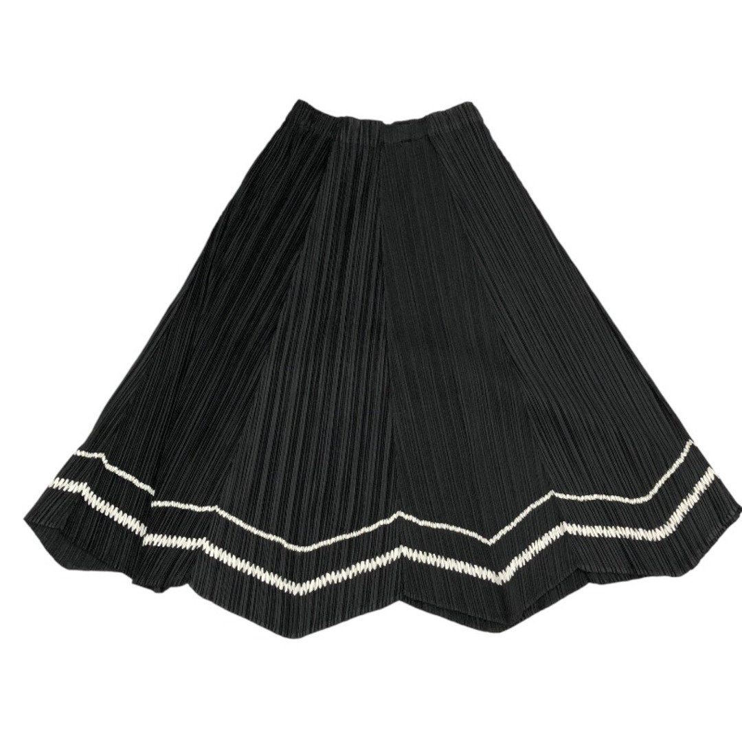 約75cmウエスト【ネット限定】イッセイ ミヤケ ISSEY MIYAKE PLEATS PLEASE プリーツプリーツ ロングスカート PP61-JG735 ブラック×ホワイト サイズ2 レディース ロングスカート