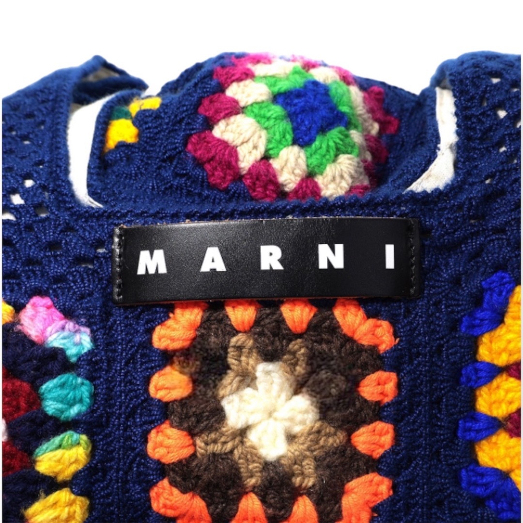 極美品 MARNI フラワーフィッシュバッグ ニットトートバッグマルニ ...