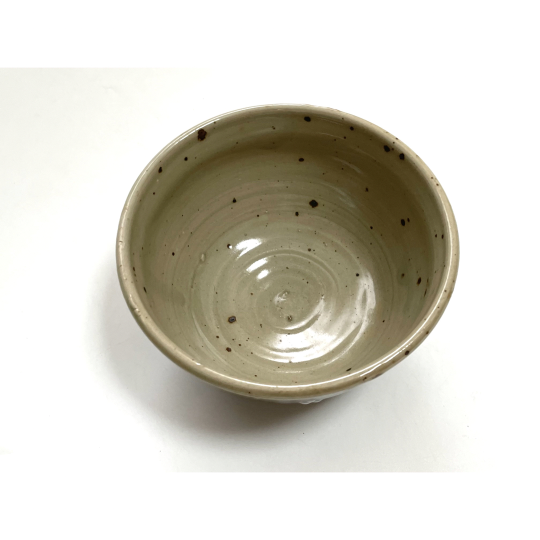 作家物 作者不明 益子焼 笠間焼 民芸 民藝 柿釉 塩釉 茶碗 カフェオレ