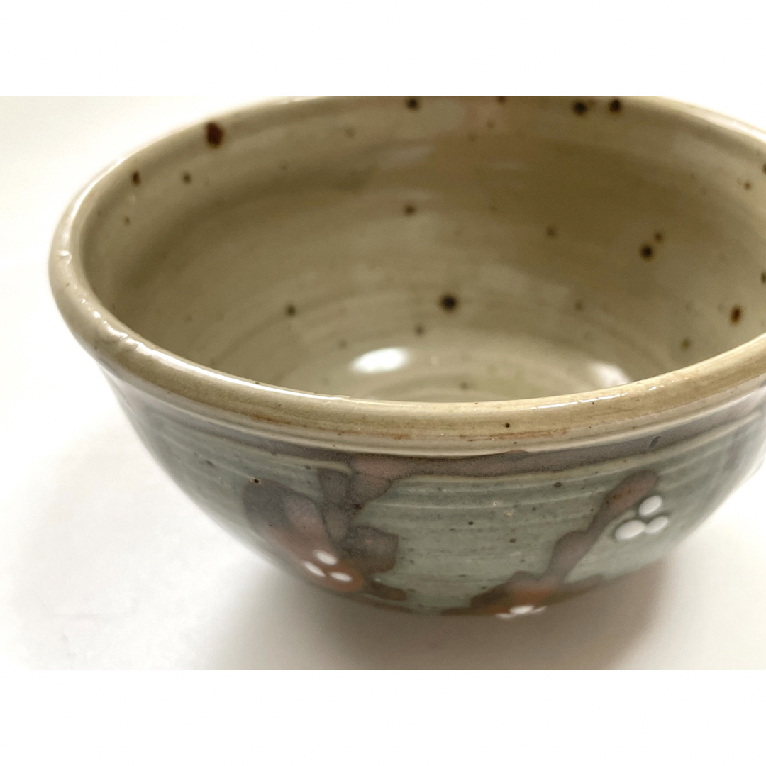 作家物 作者不明 益子焼 笠間焼 民芸 民藝 柿釉 塩釉 茶碗 カフェオレ