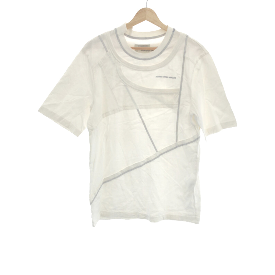 FenG CHen WANG フェン・チェン・ワン PANELLED T SHIRT ロゴ刺繍再構築Tシャツ ホワイト M