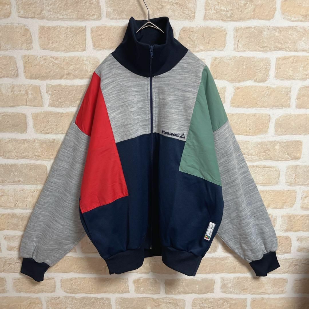 80s le coq sportif トラックジャケット マルチカラー 異素材