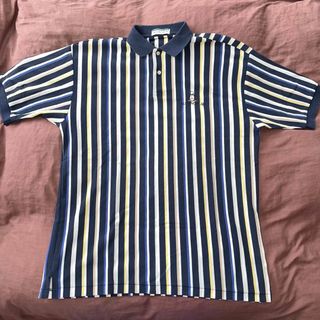 マンシングウェア(Munsingwear)の美品マンシングウエア ストライプ ワンポイント ポロシャツ ペンギン サイズ L(ウエア)