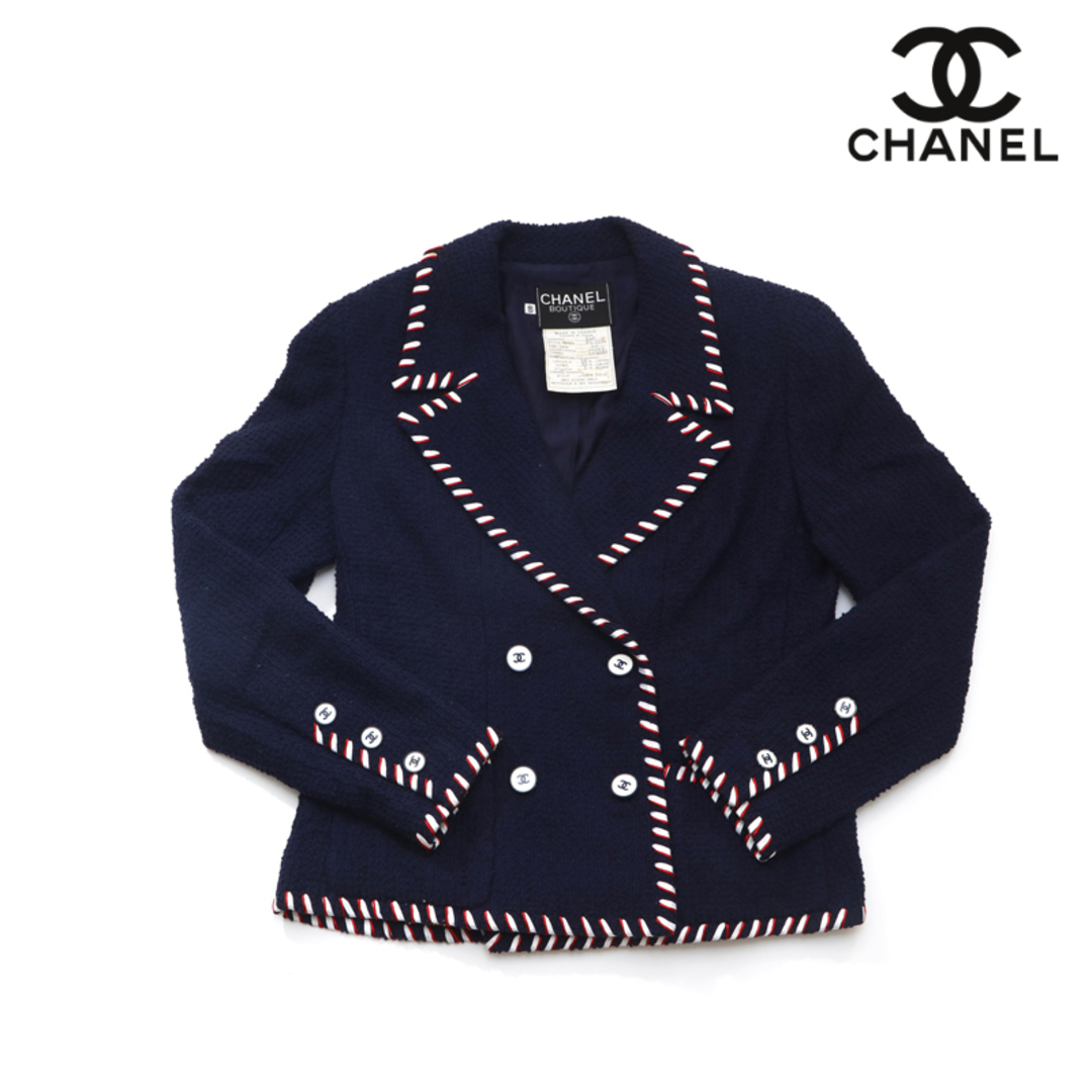 シャネル CHANEL ココボタン トリコロール ジャケット | フリマアプリ ラクマ
