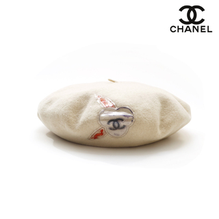 シャネル(CHANEL)のシャネル CHANEL ココマーク ベレー帽 ウール(ハンチング/ベレー帽)