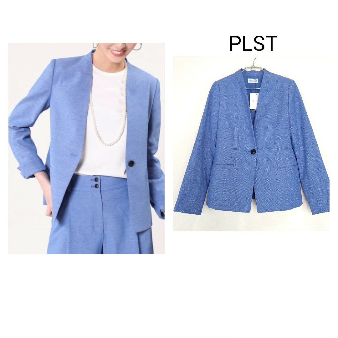 専用　PLST プラステ リネンブレンド ノーカラー ジャケット