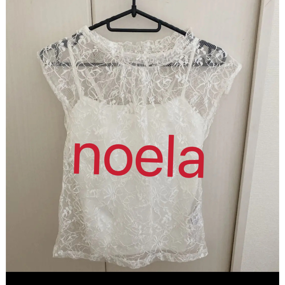 Noela(ノエラ)のnoelaホワイトレース トップスキャミ付き レディースのトップス(シャツ/ブラウス(半袖/袖なし))の商品写真