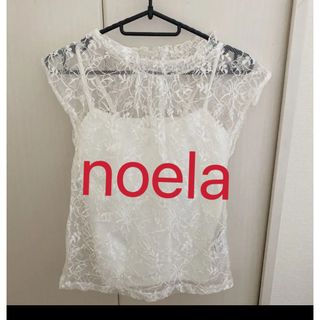 ノエラ(Noela)のnoelaホワイトレース トップスキャミ付き(シャツ/ブラウス(半袖/袖なし))