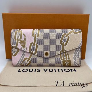 ルイヴィトン(LOUIS VUITTON)の新型　美品　ヴィトン　ダミエアズール　サラ　NM  長財布　N40482(財布)