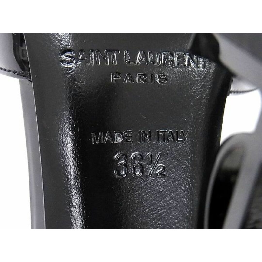 ■美品■ SAINT LAURENT サンローラン パテントレザー ヒール パンプス サイズ36 1/2 (約23.5cm) 靴 シューズ ブラック系 AQ3185