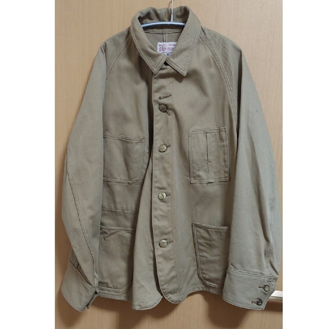 BONCOURA(ボンクラ)の【BONCOURA】カバーオール イングリッシュツイル カーキー ３８size メンズのジャケット/アウター(カバーオール)の商品写真