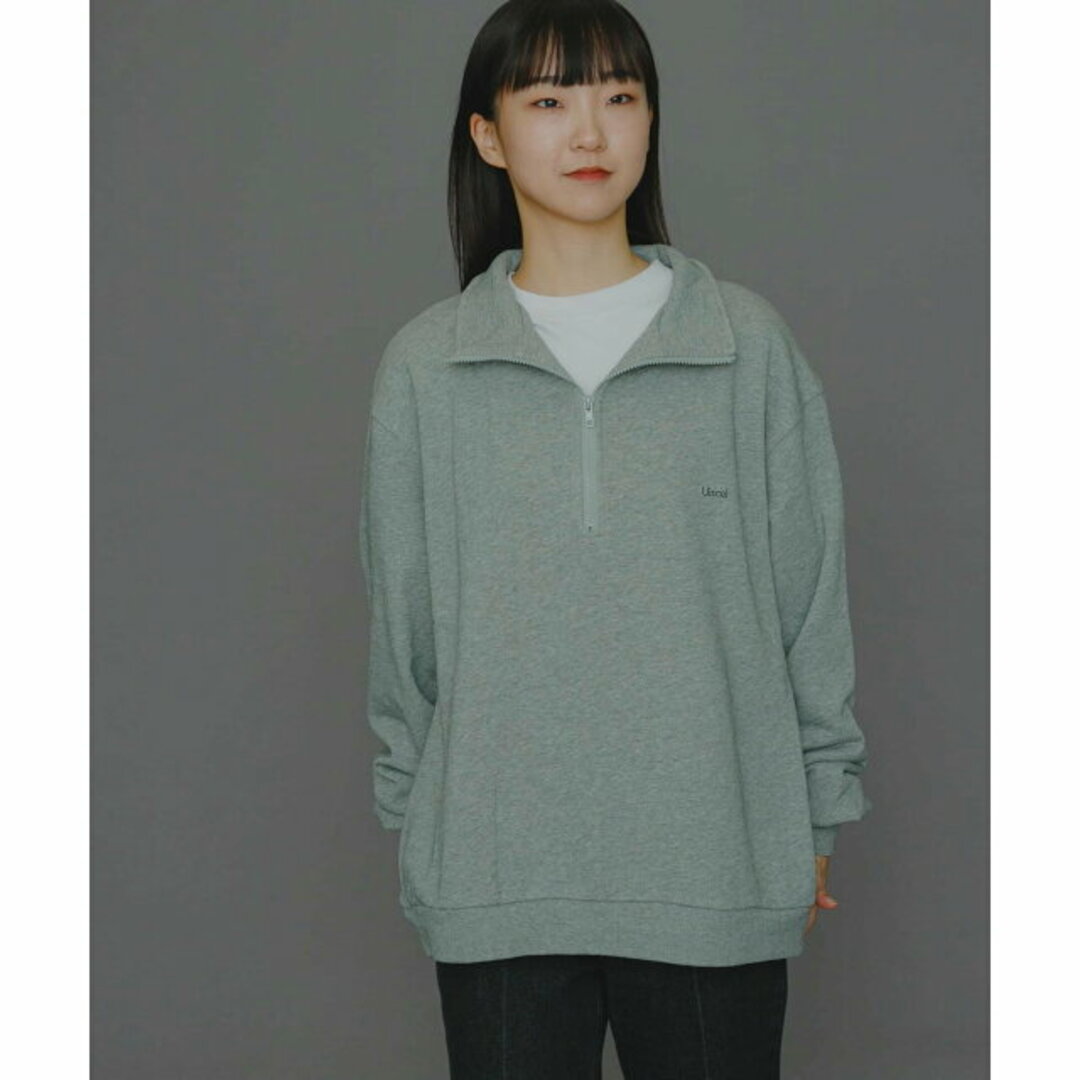 SENSE OF PLACE by URBAN RESEARCH(センスオブプレイスバイアーバンリサーチ)の【TOP GRAY】【L】『ユニセックス』Uiscel ヘビーウエイトハーフZIPスウェットシャツ レディースのトップス(トレーナー/スウェット)の商品写真