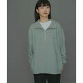 【TOP GRAY】【L】『ユニセックス』Uiscel ヘビーウエイトハーフZIPスウェットシャツ