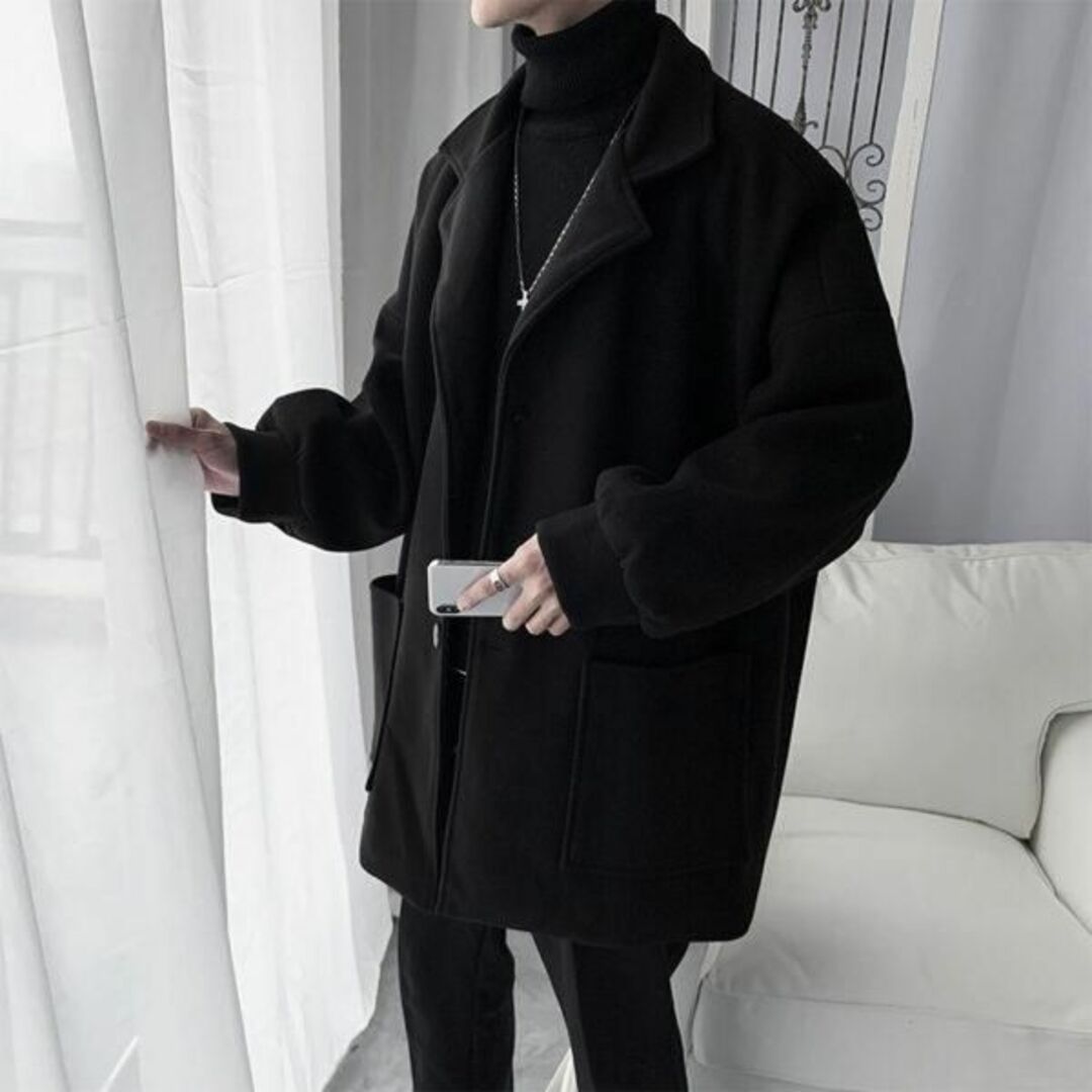 【XL】チェスターコート ロングコート アウター 冬服 メンズ 韓国ファッション 6