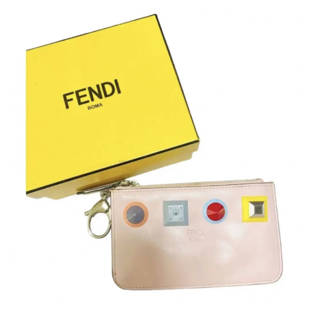 FENDI - 鑑定済！FENDIマルチスタッズコインケース キーケース ピンク