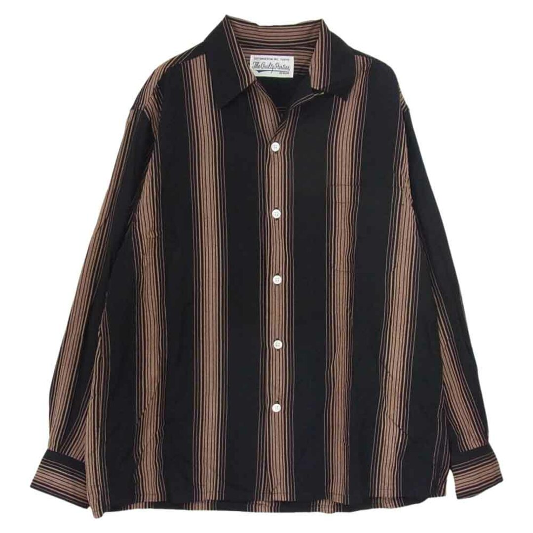 WACKO MARIA ワコマリア 長袖シャツ 22AW 22FW-WMS-OC01 STRIPED OPEN COLLAR SHIRT L/S ストライプ オープン カラー レーヨン 長袖 シャツ S