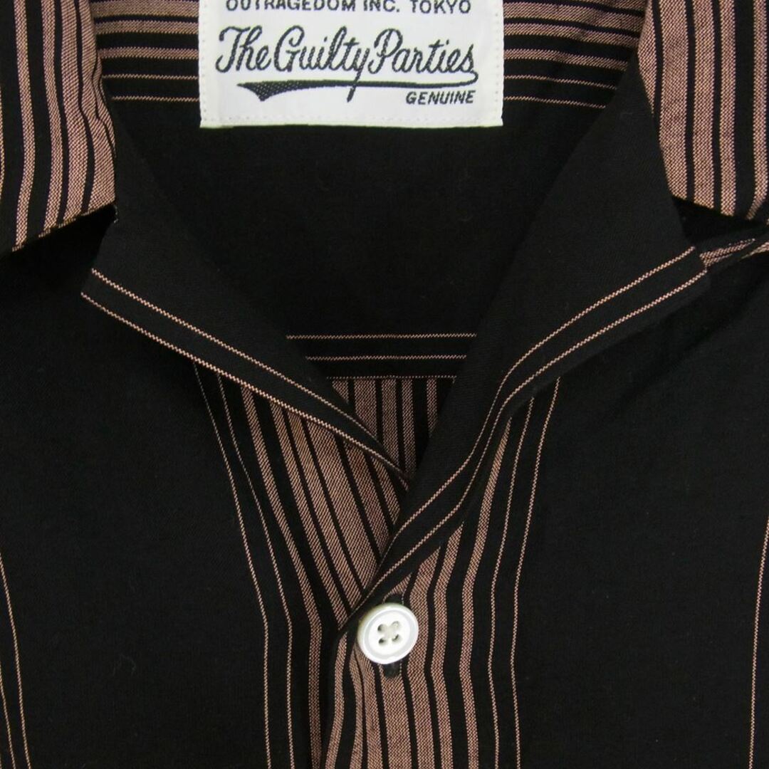 WACKO MARIA ワコマリア 長袖シャツ 22AW 22FW-WMS-OC01 STRIPED OPEN COLLAR SHIRT L/S  ストライプ オープン カラー レーヨン 長袖 シャツ S【中古】