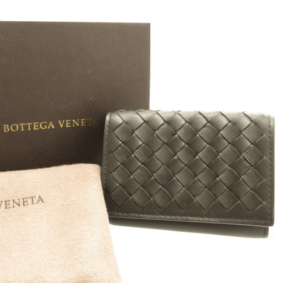 ボッテガヴェネタ イントレチャート 三つ折財布 コンパクトウォレット ブラック