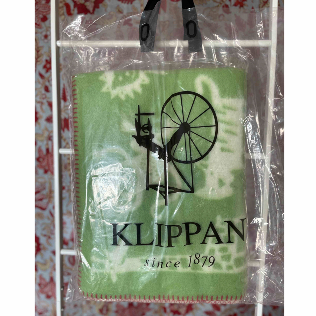 スウェーデンKLIPPAN JUNGLE ウールハーフブランケット グリーン系 キッズ/ベビー/マタニティのこども用ファッション小物(おくるみ/ブランケット)の商品写真