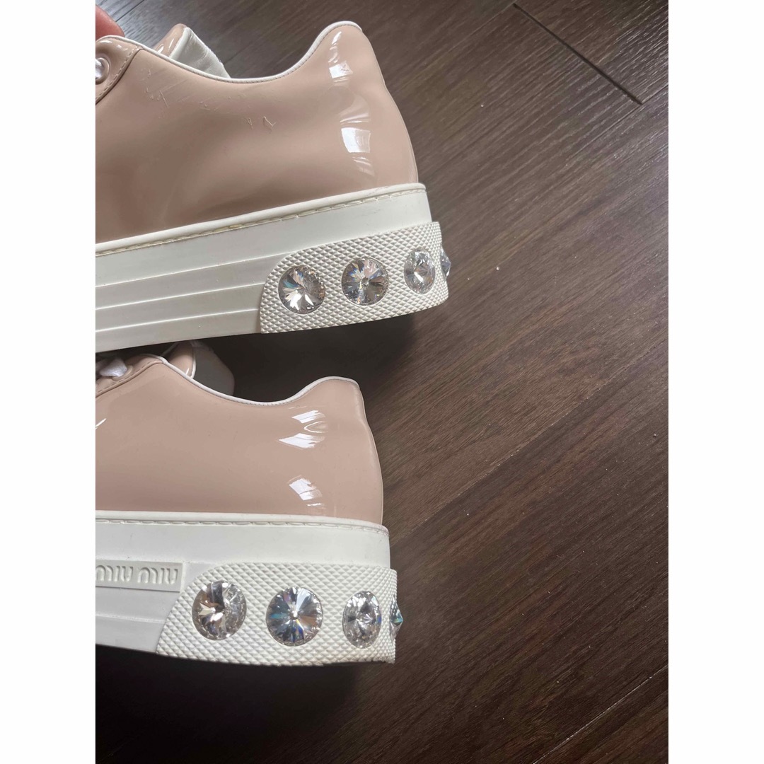 秋ですね!!MIUMIU ビジュー スニーカー 美品!!-