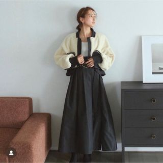 titivate - ティティベイト プリーツスカート ロング丈 無地 M 青