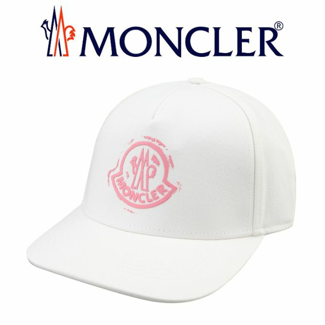 MONCLER - 39 MONCLER ホワイト ベースボールキャップ ロゴ 男女兼用