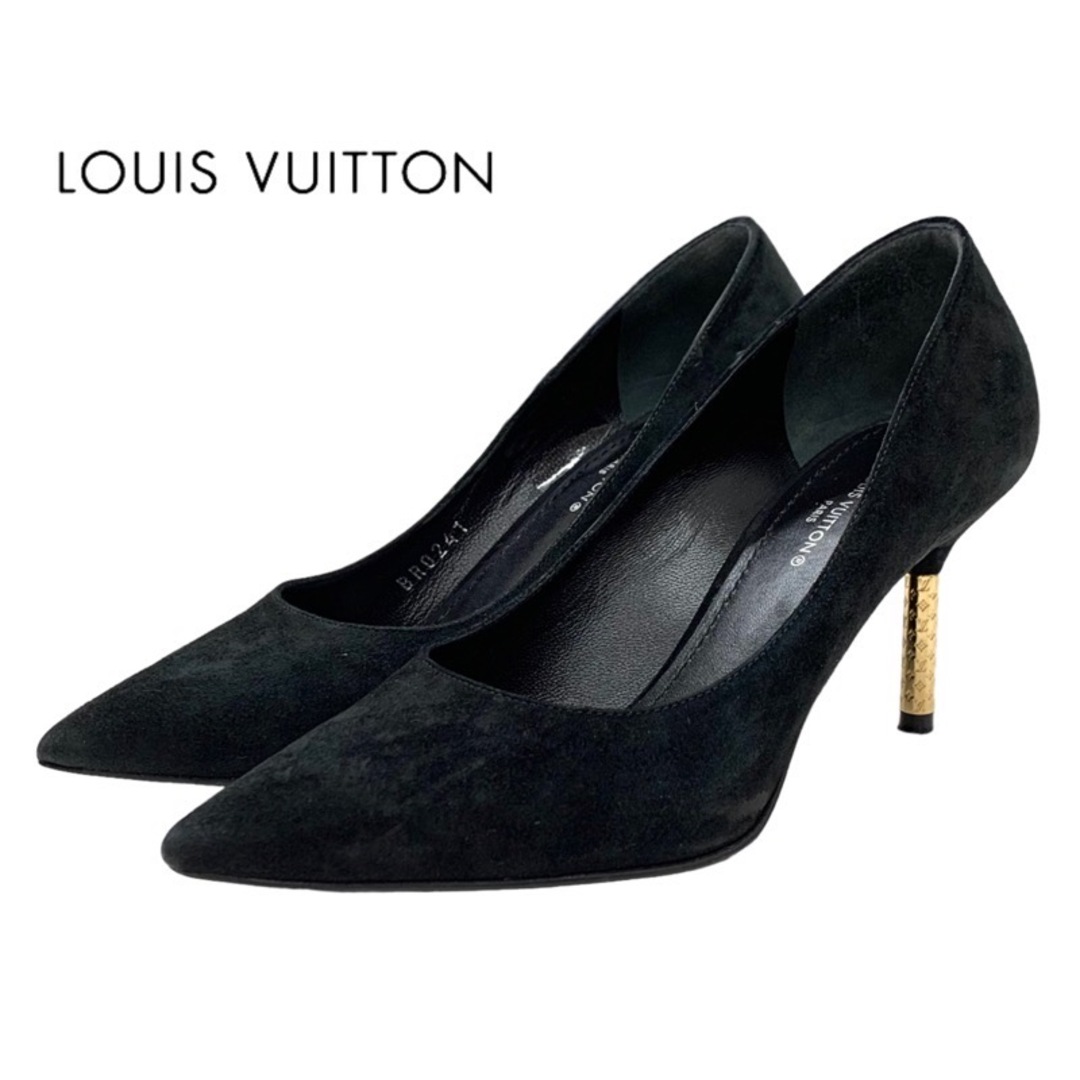 ルイヴィトン LOUIS VUITTON アルティメートライン パンプス フォーマルシューズ 靴 モノグラムヒール スエード ブラック