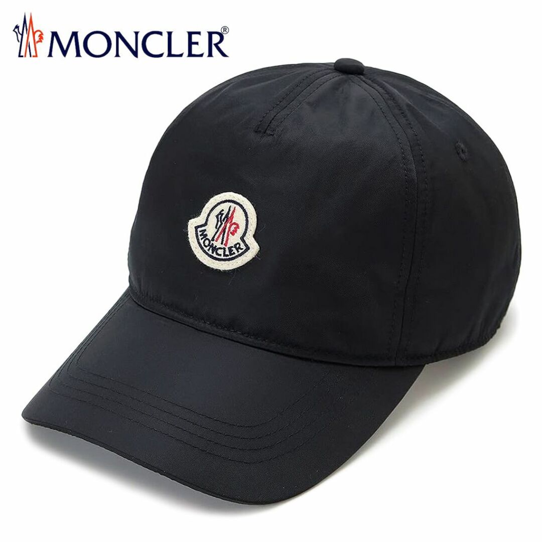 54 MONCLER ブラック ベースボールキャップ 男女兼用