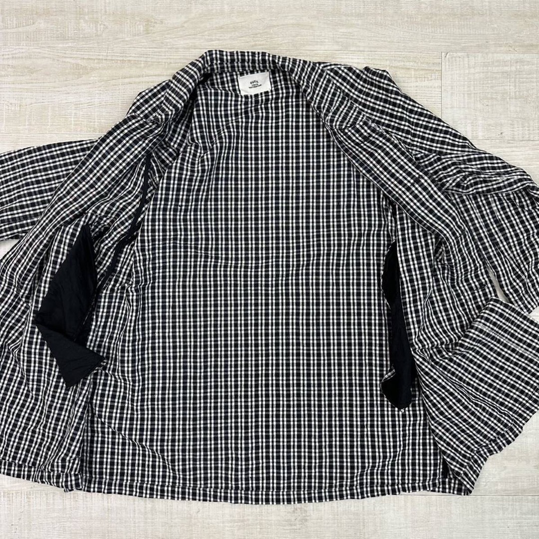 20ss OUTIL コットン リネン チェック ミドル ルーズシルット コート 20ss OUTIL コットン リネン チェック ミドル ルーズシルット コート