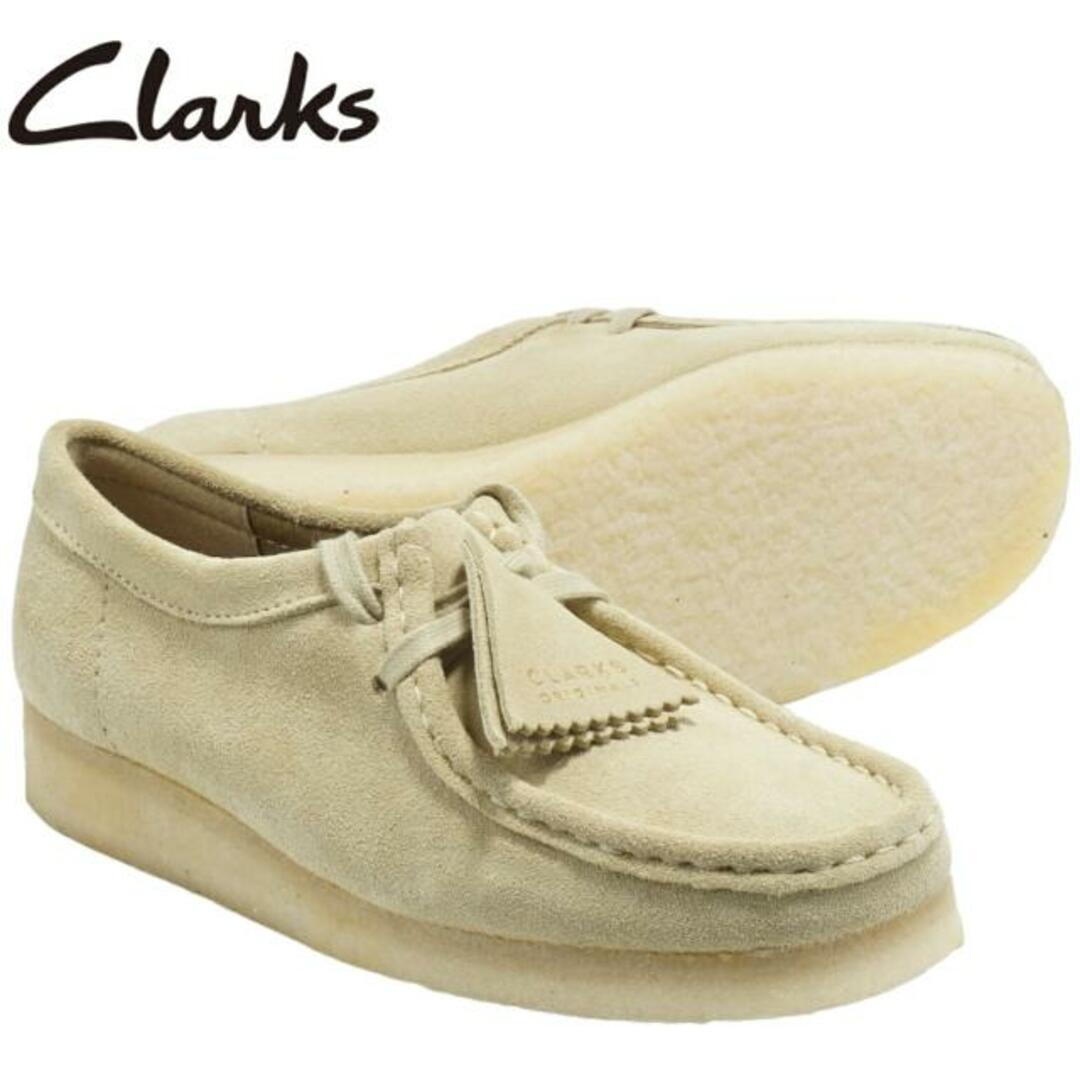 【Clarks 26155545】 クラークス WALLABEE MAPLE SUEDE ブラウン ベージュ ブーツ 【靴幅 2E】 UK5.5(24.5) レディースの靴/シューズ(スリッポン/モカシン)の商品写真