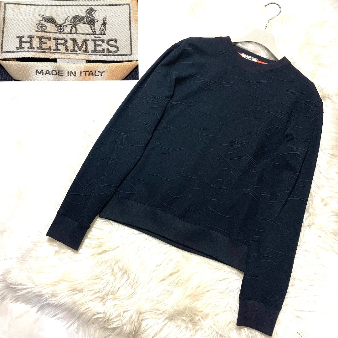 HERMES エルメス スウェット M 紺