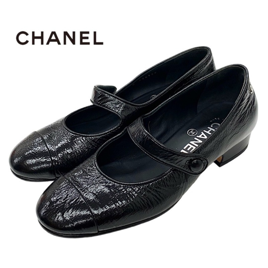 CHANEL ブラック　バレエシューズ　パンプス